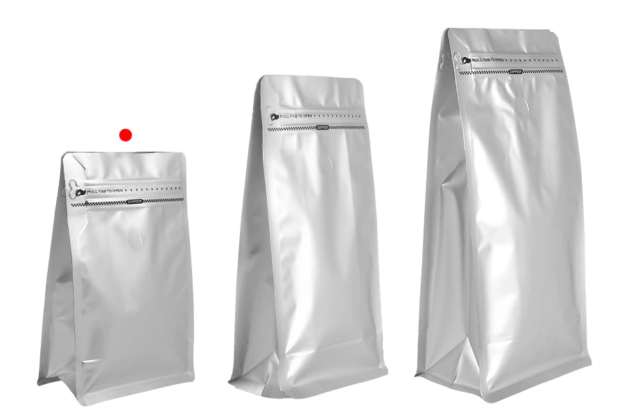 Aluminijumske DoyPack kesice 130x70x200mm sa ventilom, termo zatvaranjem, otvaranjem sigurnosnom trakom i zip zatvaranjem - 25kom