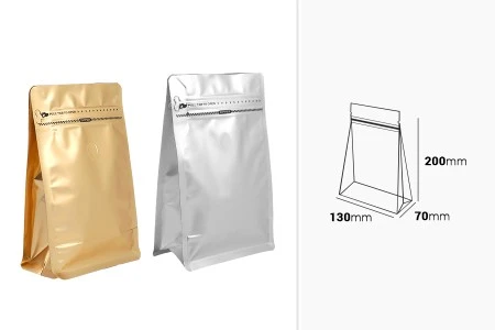 Aluminijumske DoyPack kesice 130x70x200mm sa ventilom, termo zatvaranjem, otvaranjem sigurnosnom trakom i zip zatvaranjem - 25kom-2