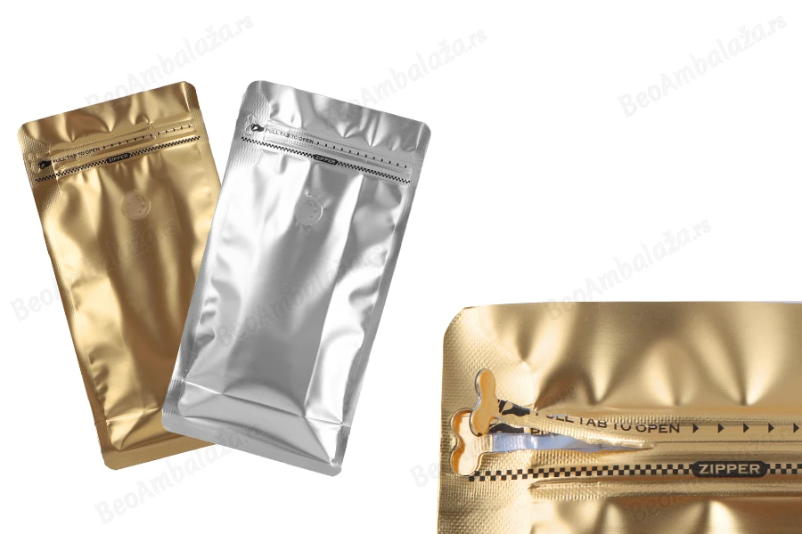 Aluminijumske DoyPack kesice 135x75x265mm sa ventilom, termo zatvaranjem, otvaranjem sigurnosnom trakom i zip zatvaranjem - 25kom-grupa_slika