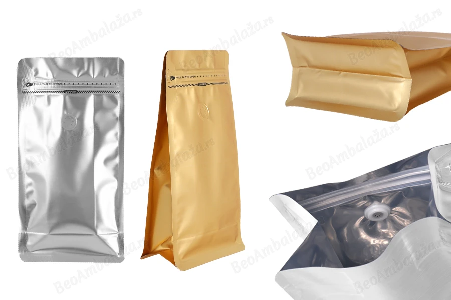 Aluminijumske DoyPack kesice 135x75x265mm sa ventilom, termo zatvaranjem, otvaranjem sigurnosnom trakom i zip zatvaranjem - 25kom-slika_proizvoda