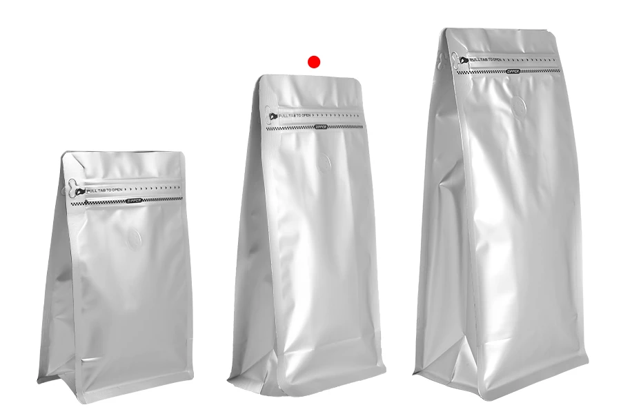 Aluminijumske DoyPack kesice 135x75x265mm sa ventilom, termo zatvaranjem, otvaranjem sigurnosnom trakom i zip zatvaranjem - 25kom