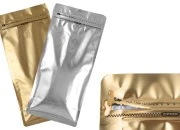 Aluminijumske DoyPack kesice 150x95x325 mm sa ventilom, termo zatvaranjem, otvaranjem sigurnosnom trakom i zip zatvaranjem - 25kom