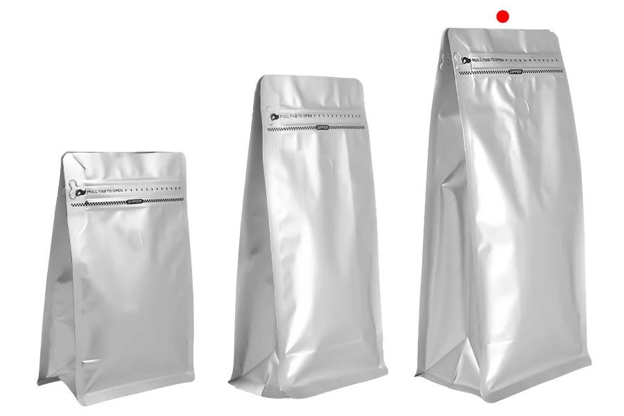 Aluminijumske DoyPack kesice 150x95x325 mm sa ventilom, termo zatvaranjem, otvaranjem sigurnosnom trakom i zip zatvaranjem - 25kom