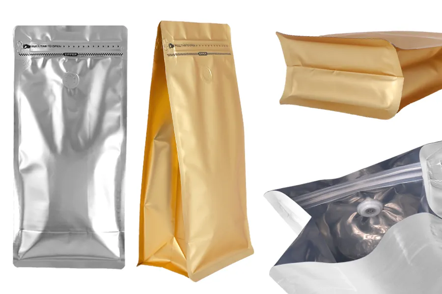 Aluminijumske DoyPack kesice 150x95x325 mm sa ventilom, termo zatvaranjem, otvaranjem sigurnosnom trakom i zip zatvaranjem - 25kom