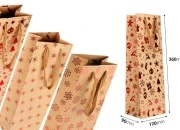 Božićna papirna kraft kesa za flašu vina 120x90x360 mm - 12 kom Božićna papirna kraft kesa za flašu vina 120x90x360 mm - 12 kom