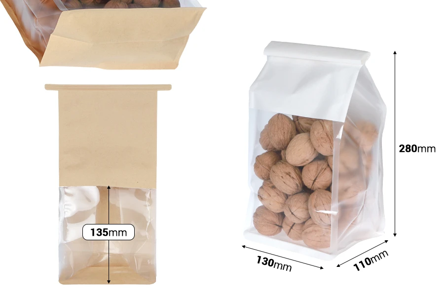 Vrećica sa providnim delom 130x110x280 mm na zatvaranje sa žicom (tin-tie) - 50 kom-dimenzije_slike