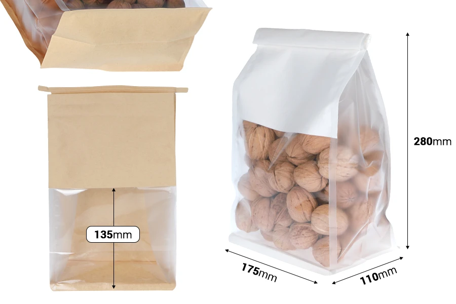 Vrećica sa providnim delom 175x110x280 mm na zatvaranje sa žicom (tin-tie) - 50 komada-dimenzije_slike