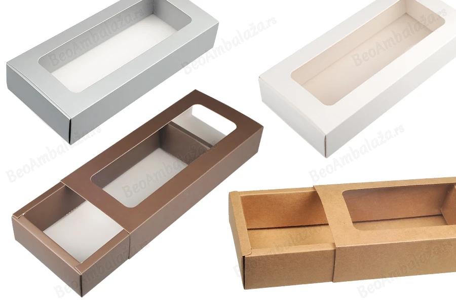Kartonska kutija za pakovanje  270x120x50 mm na izvlačenje sa prozorom - 12 kom-slika_proizvoda