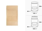 Kraft DoyPack kesice 120x40x200 mm sa zip zatvaranjem i prozorom, unutrašnjom i spoljašnjom providnom oblogom i sa mogućnošću termo zatvaranja - 100 kom Kraft DoyPack kesice 120x40x200 mm sa zip zatvaranjem i prozorom, unutrašnjom i spoljašnjom providnom oblogom i sa mogućnošću termo zatvaranja - 100 kom