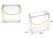 Plastična providna poklon kutija - torbica 140x75x140 mm sa ručkom - 12 kom Plastična providna poklon kutija - torbica 140x75x140 mm sa ručkom - 12 kom