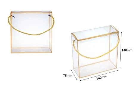 Plastična providna poklon kutija - torbica 140x75x140 mm sa ručkom - 12 kom-2