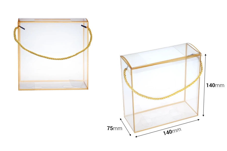 Plastična providna poklon kutija - torbica 140x75x140 mm sa ručkom - 12 kom Plastična providna poklon kutija - torbica 140x75x140 mm sa ručkom - 12 kom