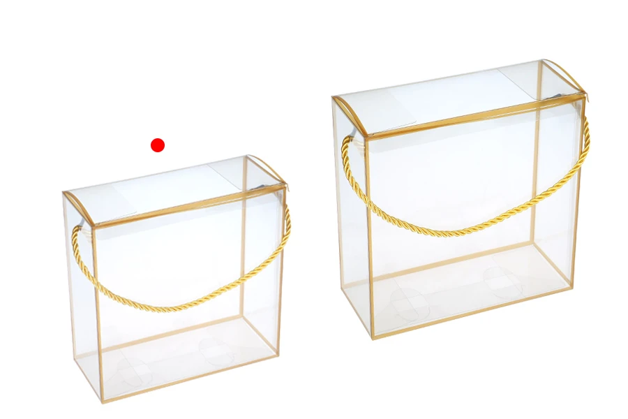 Plastična providna poklon kutija - torbica 140x75x140 mm sa ručkom - 12 kom Plastična providna poklon kutija - torbica 140x75x140 mm sa ručkom - 12 kom