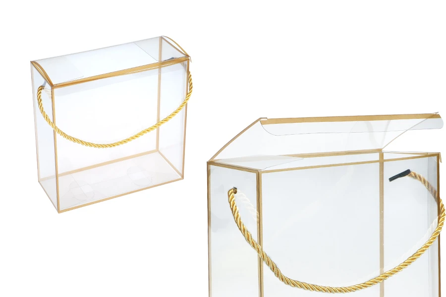 Plastična providna poklon kutija - torbica 140x75x140 mm sa ručkom - 12 kom Plastična providna poklon kutija - torbica 140x75x140 mm sa ručkom - 12 kom