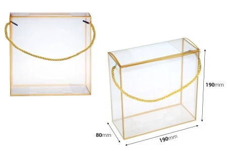 Plastična providna poklon kutija - torbica 190x80x190 mm sa ručkom - 12 kom-2