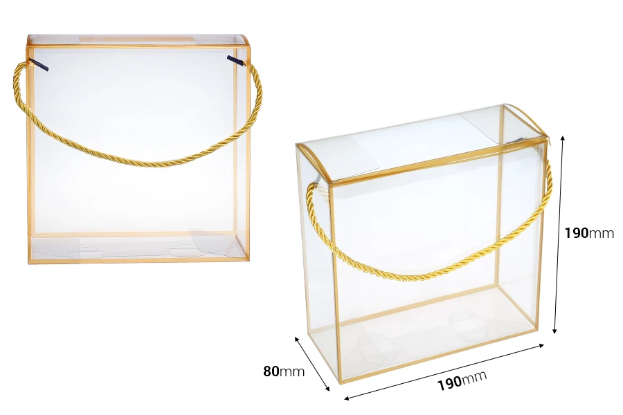 Plastična providna poklon kutija - torbica 190x80x190 mm sa ručkom - 12 kom Plastična providna poklon kutija - torbica 190x80x190 mm sa ručkom - 12 kom