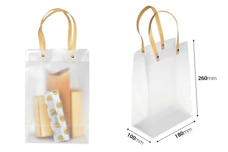 Plastična poluprovidna poklon torbica 180x100x260 mm sa ručkama - 12 kom-2