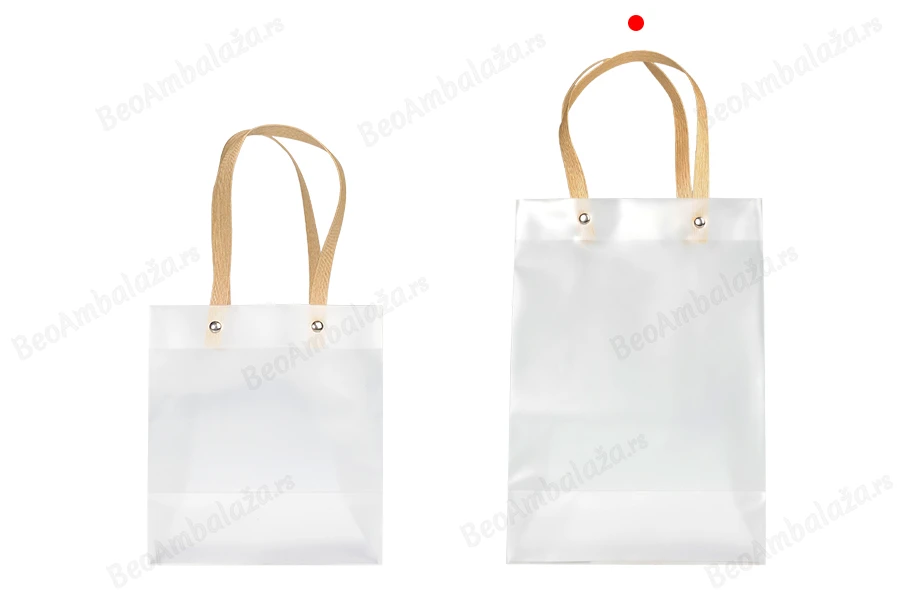 Plastična poluprovidna poklon torbica 180x100x260 mm sa ručkama - 12 kom-grupa_slika