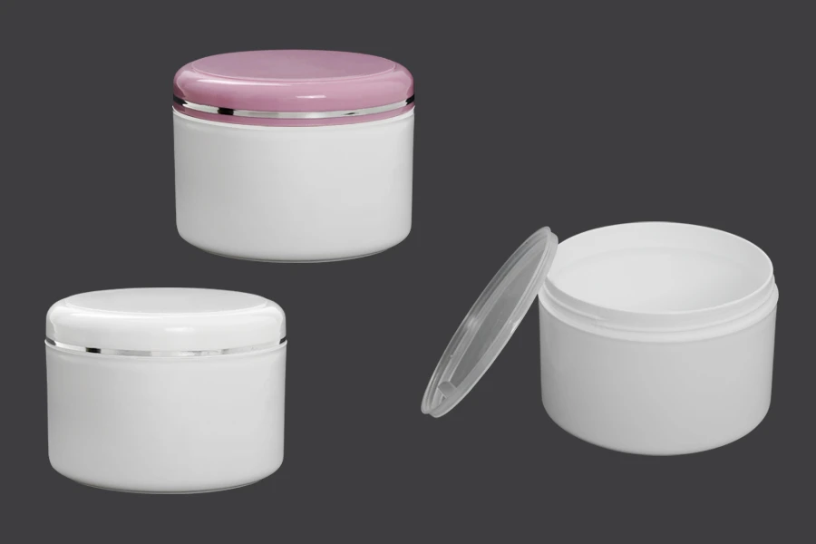 Plastična kutija za kreme 300mL sa zatvaračem sa srebrnom linijom i međupoklopcem - 12 kom-slika_proizvoda