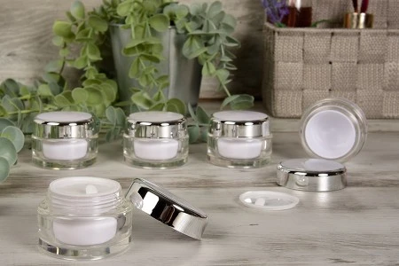 Luksuzna okrugla akrilna kutijica od 20mL sa unutrašnjom zaptivkom na zatvaraču i plastičnim međupoklopcem - 12 kom-3