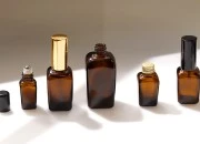 Staklena karamel bočica za etarska ulja 20mL, sa grlom PP18