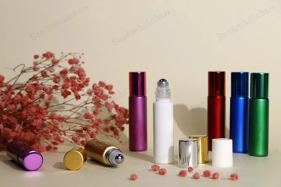Staklena roll-on bočica 10mL sa metalnom kuglicom, u raznim bojama-grupa_slika