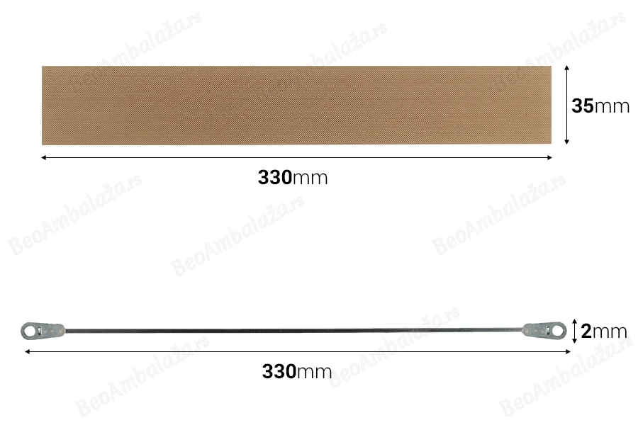 Rezervna tkanina 330x35 mm i žica 330x2 mm za mašinu za termičko zatvaranje-slika_proizvoda