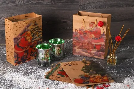 Božićna kesa sa ručkom od kanapa 115x60x145mm, u 7 dizajna - 20 kom-9