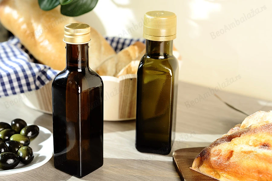 Staklena flaša 100mL, Marasca PP 24 UVAG-dimenzije_slike