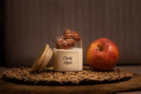 Candy Apple - Aromatična sveća od sojinog voska sa drvenim fitiljem (110gr)-dimenzije_slike