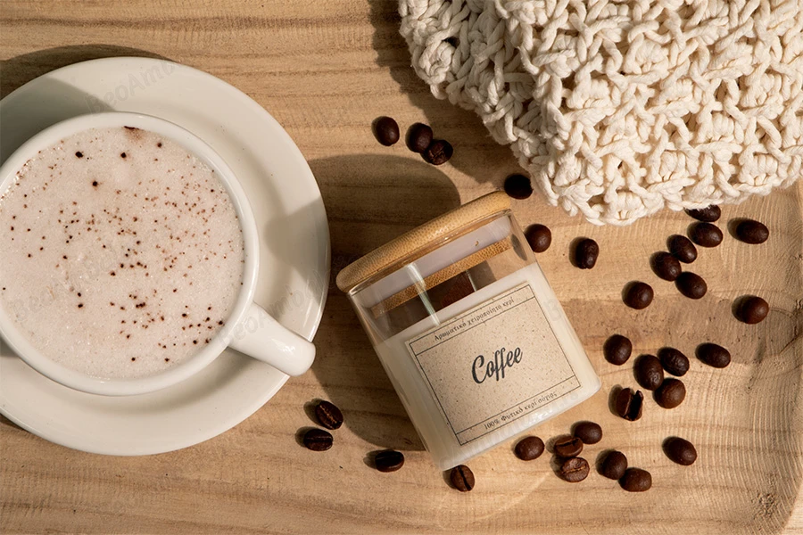 Coffee - Aromatična sveća od sojinog voska sa drvenim fitiljem (110gr)-