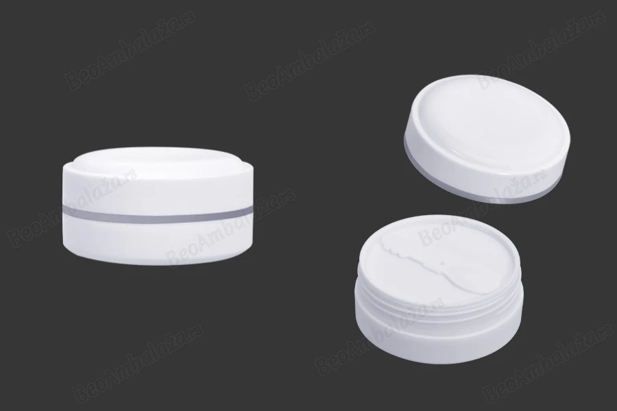 Plastična (PP) bela kutija 100mL sa zatvaračem, spatulom i plastičnim međupoklopcem - 12 kom-dimenzije_slike