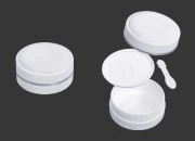 Plastična (PP) bela kutija 100mL sa zatvaračem, spatulom i plastičnim međupoklopcem - 12 kom Plastična (PP) bela kutija 100mL sa zatvaračem, spatulom i plastičnim međupoklopcem - 12 kom