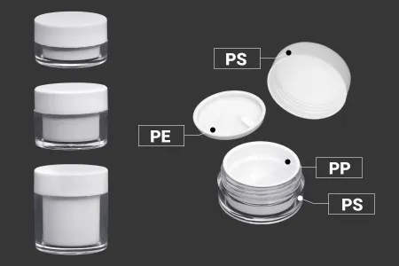Akrilna kutijica od 15mL sa međupoklopcem i plastičnim belim zatvaračem - 6 kom-6