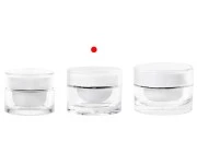 Luksuzna akrilna okrugla kutijica od 10mL sa unutrašnjom zaptivkom na zatvaraču i plastičnim međupoklopcem - 12 kom-grupa_slika