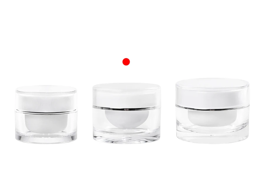 Luksuzna akrilna okrugla kutijica od 10mL sa unutrašnjom zaptivkom na zatvaraču i plastičnim međupoklopcem - 12 kom-grupa_slika