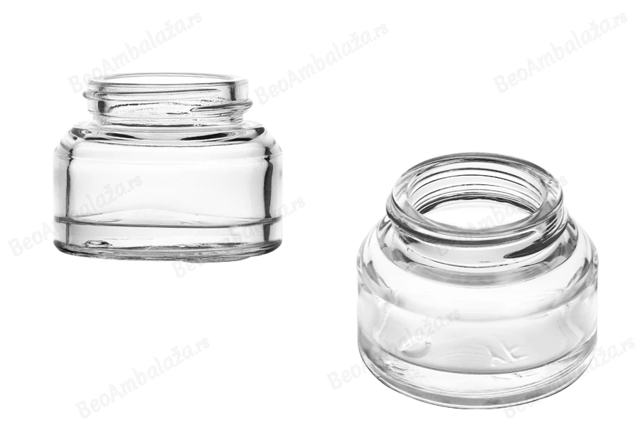 Staklena providna teglica 30mL za kreme - bez zatvarača-slika_proizvoda
