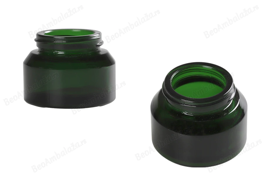 Staklena zelena teglica 30mL za kreme - bez zatvarača-slika_proizvoda