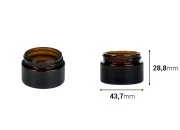 Staklena teglica za kremu 15mL u braon boji - bez zatvarača