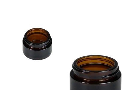 Staklena teglica za kremu 15mL u braon boji - bez zatvarača-1