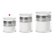 Airless plastična teglica 15mL sa providnim zatvaračem i srebrnim ukrasem Airless plastična teglica 15mL sa providnim zatvaračem i srebrnim ukrasem