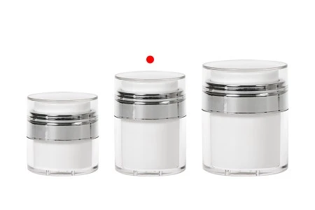 Airless plastična teglica 30mL sa providnim zatvaračem i srebrnim ukrasem-8