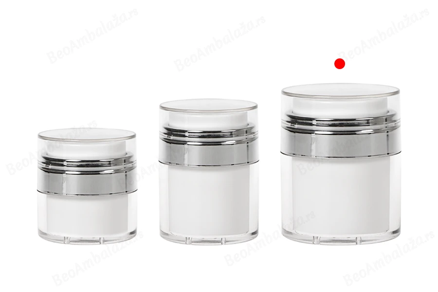 Airless plastična teglica 50mL za kremu sa providnim zatvaračem-grupa_slika