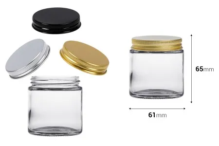 Staklena providna tegla 100mL sa aluminijumskim zatvaračem i unutrašnjom zaptivkom-3
