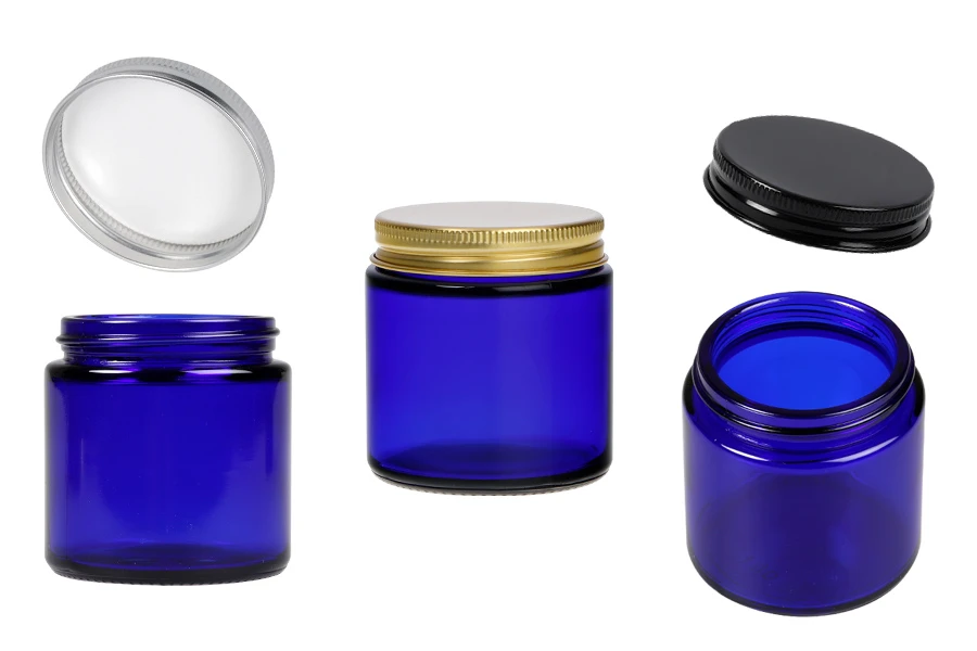 Staklena tegla 100mL u plavoj boji sa aluminijumskim zatvaračem i unutrašnjom zaptivkom-slika_proizvoda