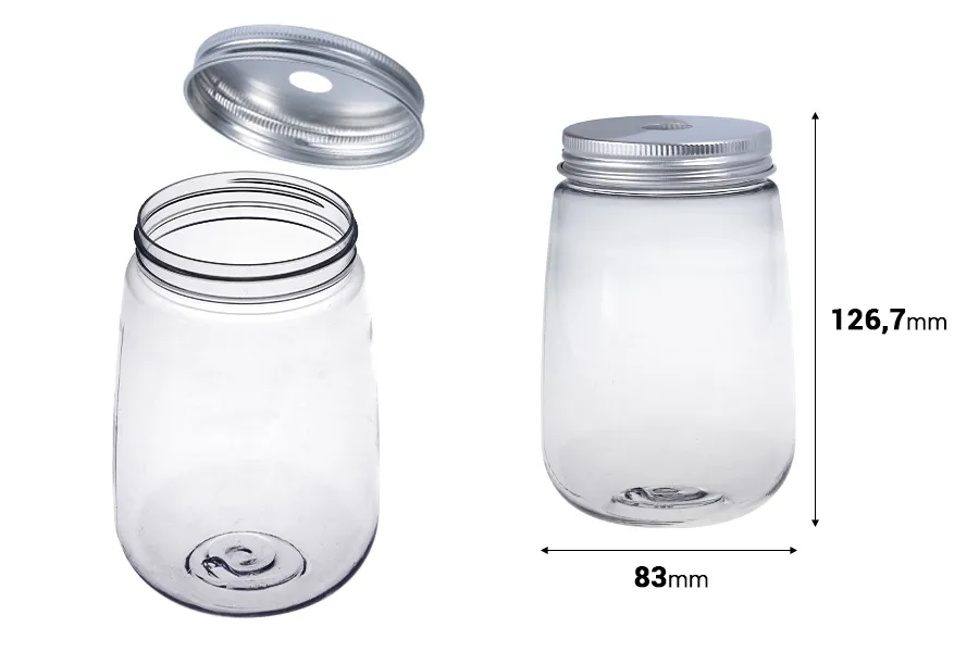 Providna plastična (PET) ambalaža 500 mL sa aluminijumskim zatvaračem (sa rupom za slamčicu) - 6 kom