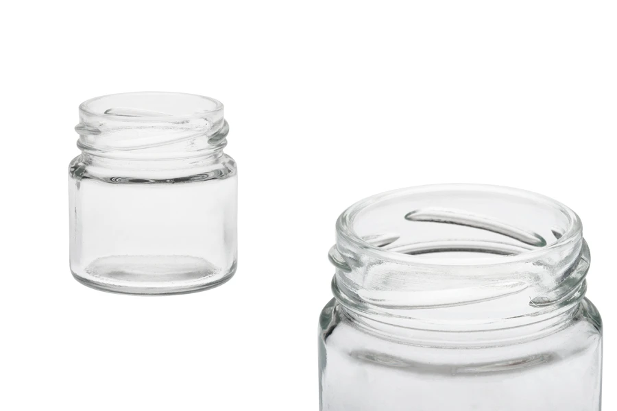 Staklena providna teglica 60mL (za zatvarač T.O 48) - bez zatvarača