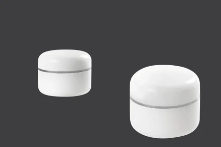 Kutijica od bele plastike sa srebrnom linijom, duplim dnom, međupoklopcem i zatvaračem 25mL - 12 kom-1