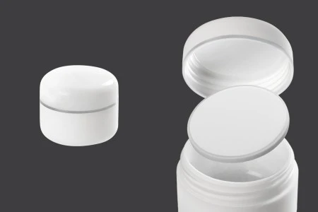 Kutijica od bele plastike sa srebrnom linijom, duplim dnom, međupoklopcem i zatvaračem 25mL - 12 kom-6