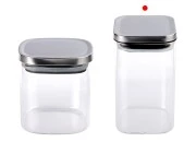 Staklena četvrtasta tegla 260mL, sa plastičnim srebrnim poklopcem i gumicom-grupa_slika